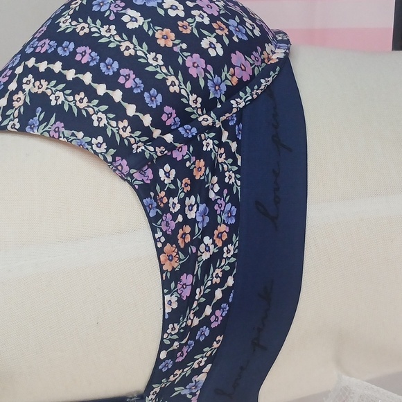 FIRM $$%" Nwt Victoria's Secret Love Pink 36 DD Blue Geometric Push-Up Bra - Picture 3 of 10